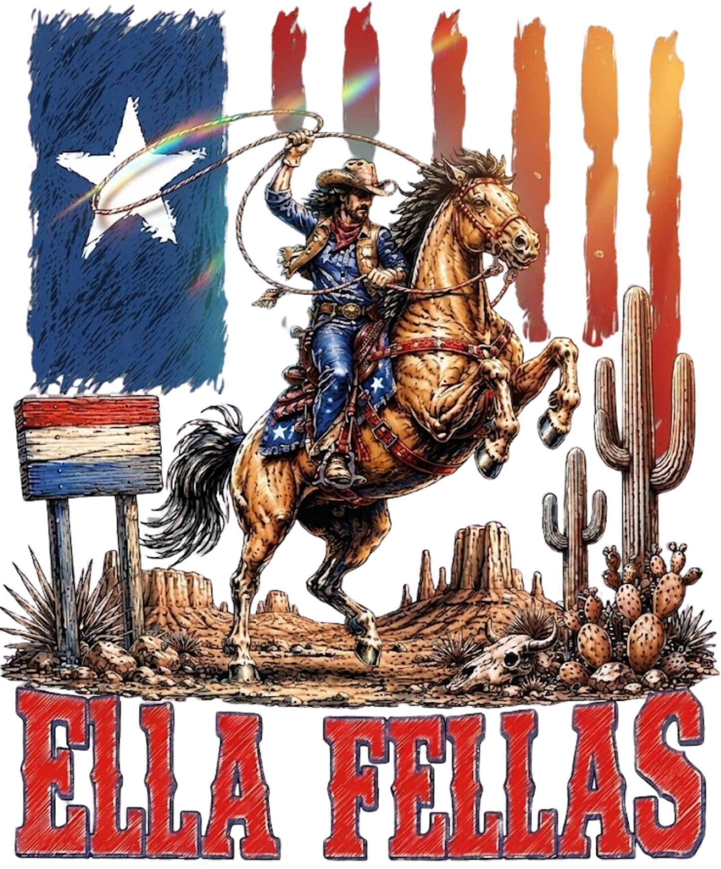 ella cowgirl texas DTF Transfer