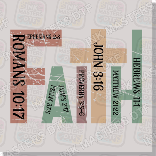 Faith With Bible Verses In Text DTF Transfer - Ink Masters DTF
