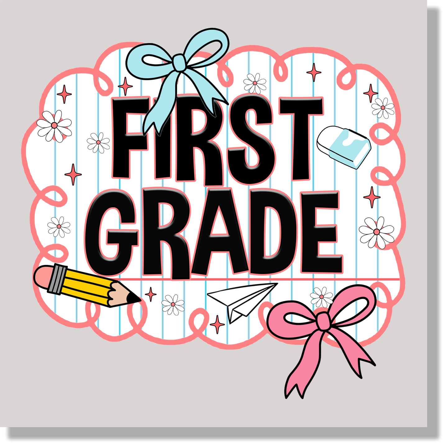 first grade preppy back to school DTF Transfer