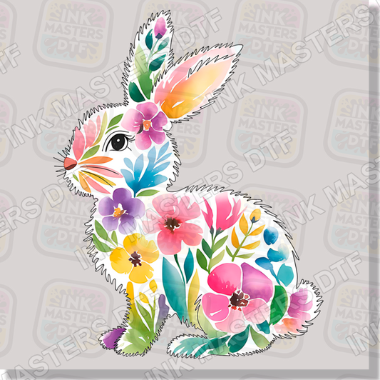 Floral Spring Bunny DTF Transfer - Ink Masters DTF