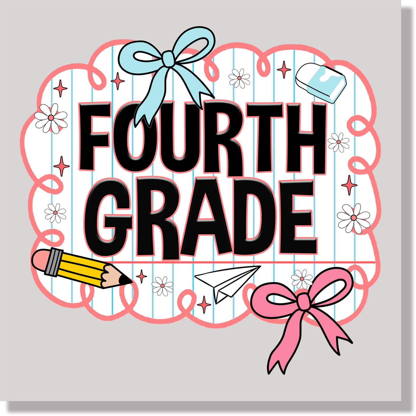 fourth grade preppy back to school DTF Transfer