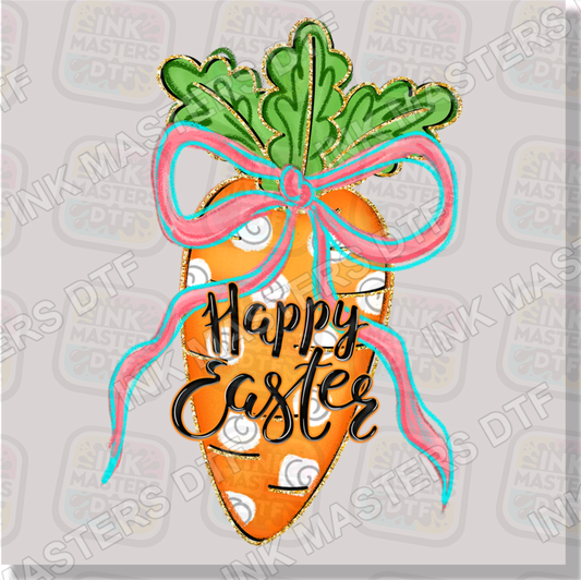 Fuax Glitter Happy Easter Carrot DTF Transfer - Ink Masters DTF