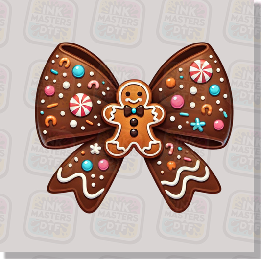 Gingerbread Cookie Bow DTF Transfer