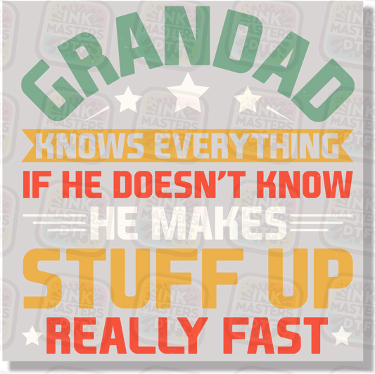 Grandad Knows Everything DTF Transfer - Ink Masters DTF