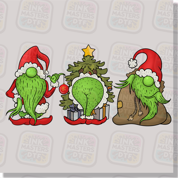 Green Christmas Monster Gnomes Funny DTF Transfer