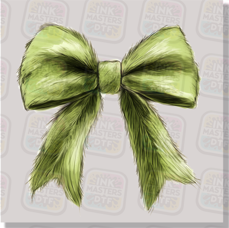 Green Christmas Monster Bow DTF Transfer