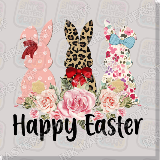Happy Easter Pattern Bunnies DTF Transfer - Ink Masters DTF