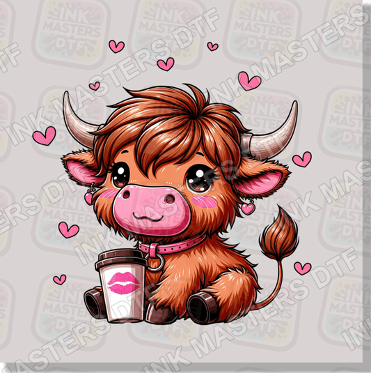 Highland Valentine Cow DTF Transfer - Ink Masters DTF