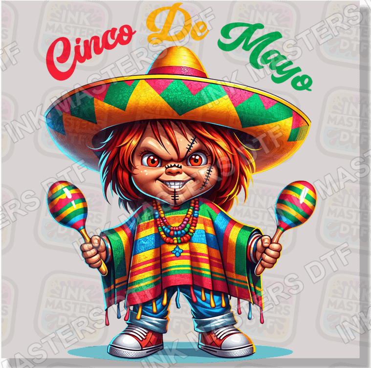 Cinco De Mayo Evil Doll DTF Transfer - Ink Masters DTF