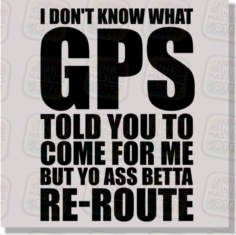 I Don't Know What GPS Told You DTF Transfer