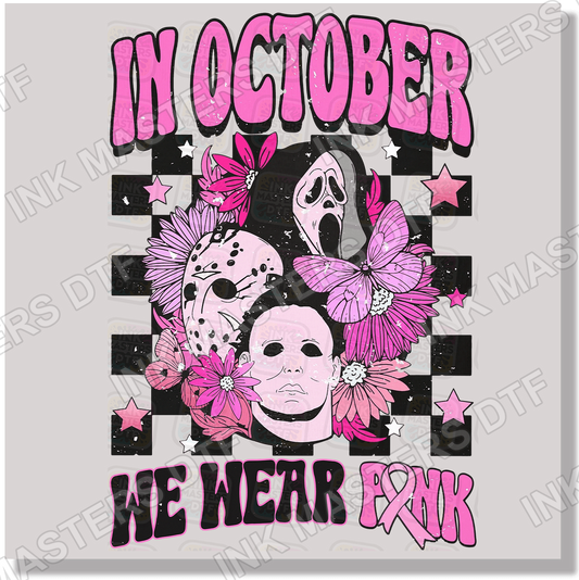 In October We Wear Pink Style 2 DTF Transfer - Ink Masters DTF