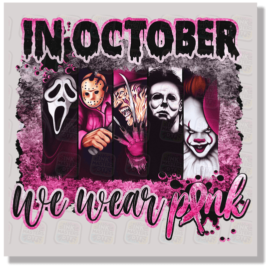In October We Wear Pink Style 4 DTF Transfer - Ink Masters DTF