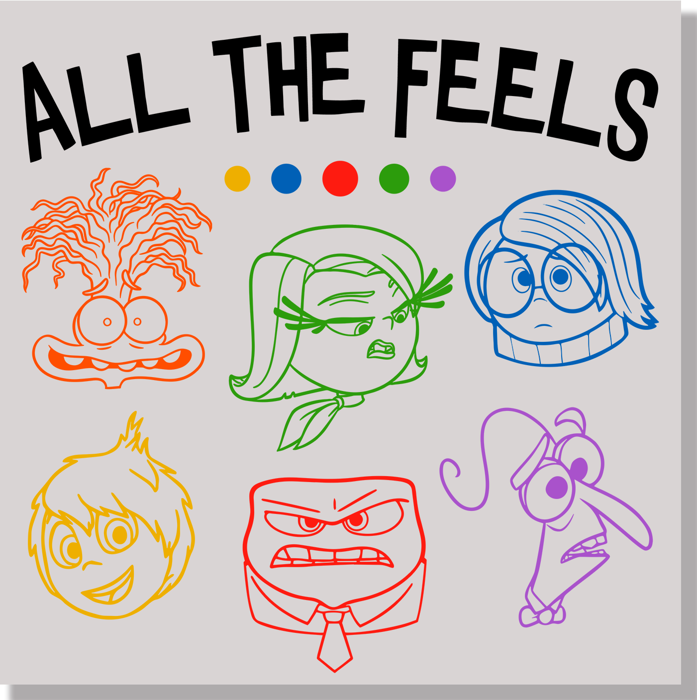 Inside Out All The Feels DTF Transfer