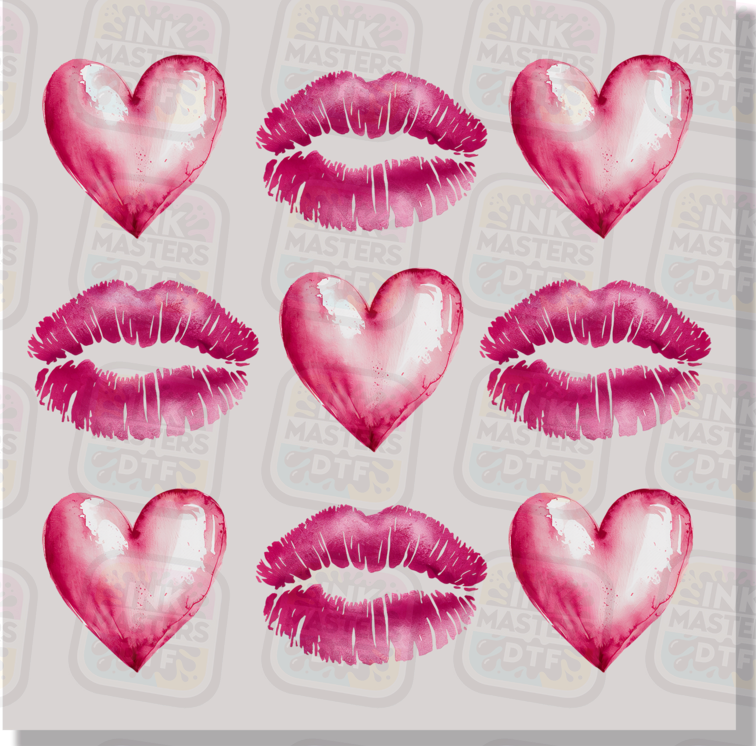 Lips And Hearts DTF Transfer