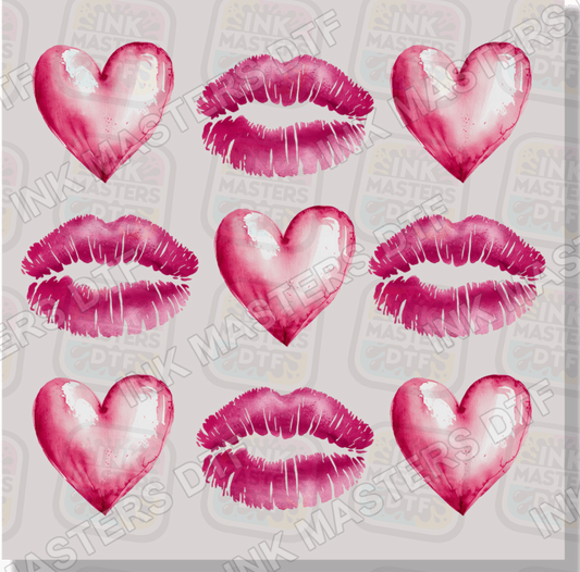 Lips And Hearts DTF Transfer - Ink Masters DTF