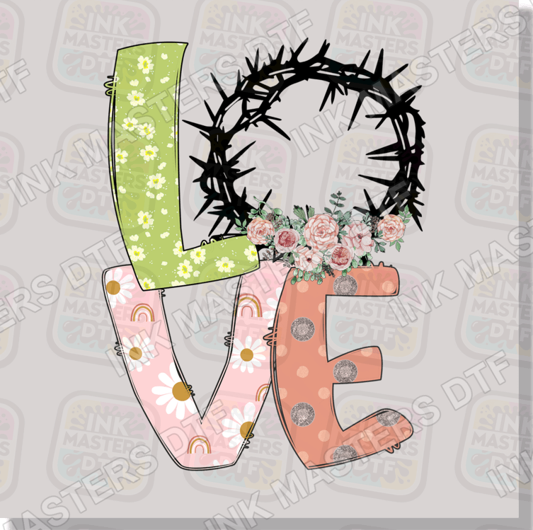 Love Easter Jesus Crown DTF Transfer - Ink Masters DTF
