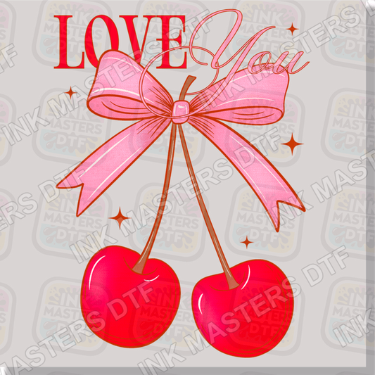 Love You Cherries DTF Transfer - Ink Masters DTF