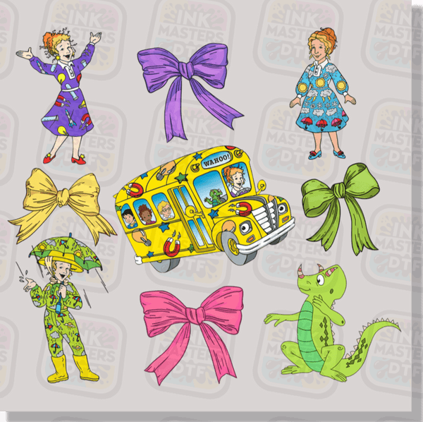 Back To School Bus And Bows DTF Transfer - Ink Masters DTF