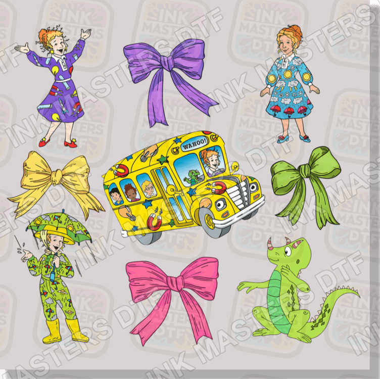 Back To School Bus And Bows DTF Transfer - Ink Masters DTF