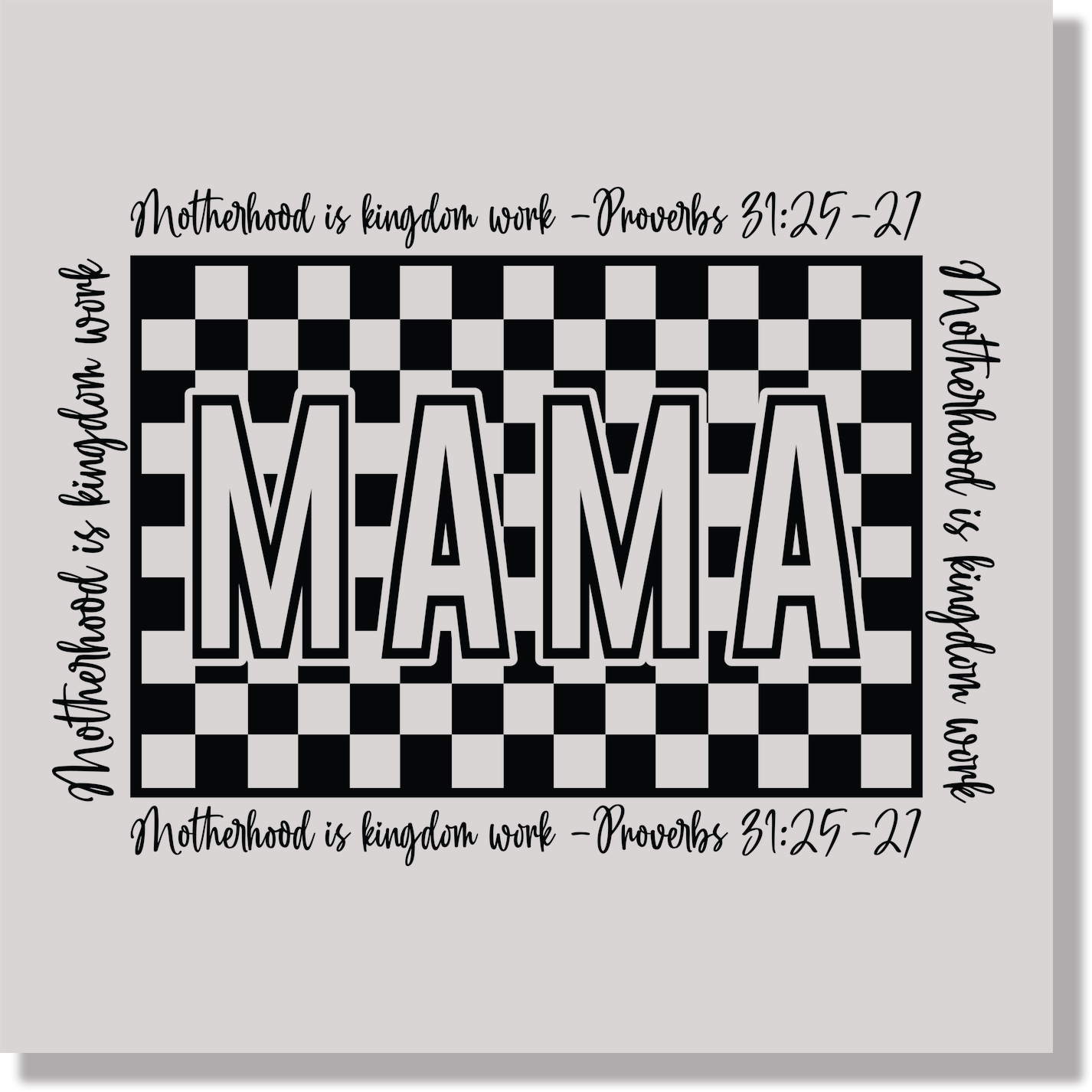 mama motherhood is kingdom work retro christain mom black text DTF Transfer