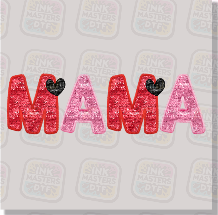 Mama Faux Sequins Valentine DTF Transfer