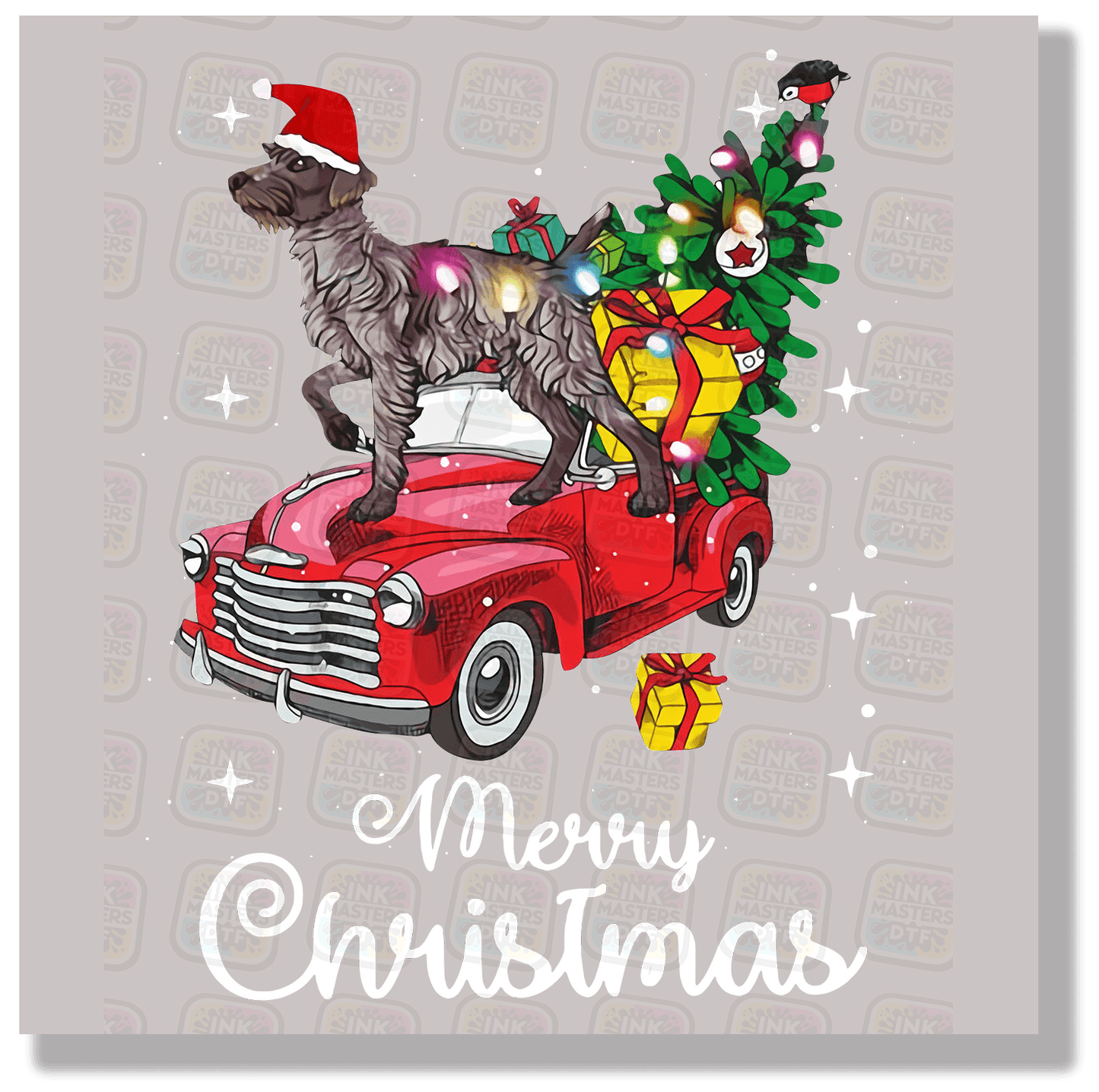 Merry Christmas Red Truck DTF Transfer - Ink Masters DTF