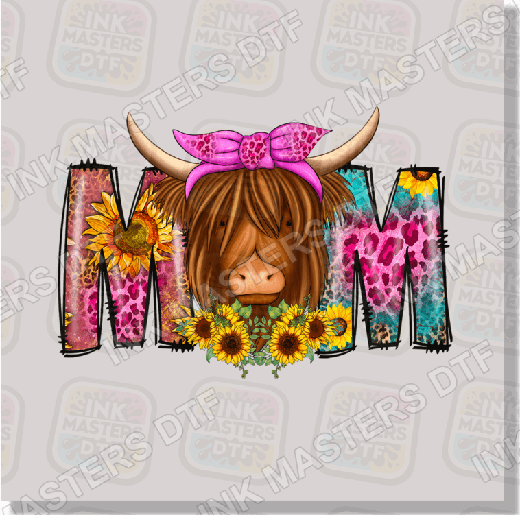 Mom Highland Cow DTF Transfer - Ink Masters DTF