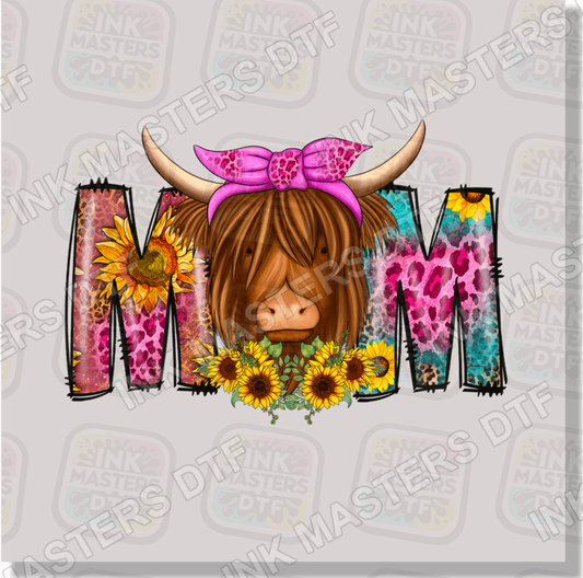 Mom Highland Cow DTF Transfer - Ink Masters DTF
