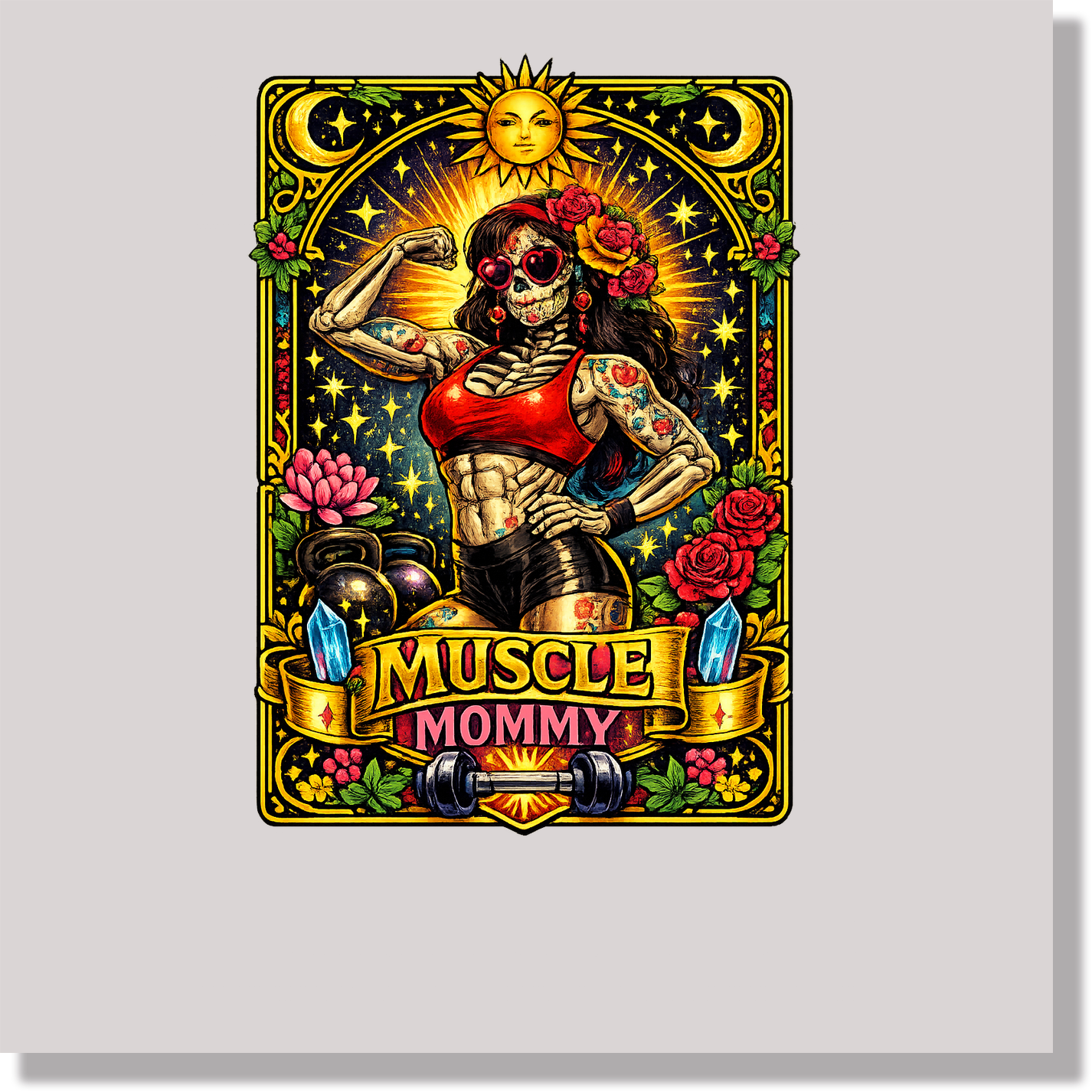 muscle mommy tarot card DTF Transfer