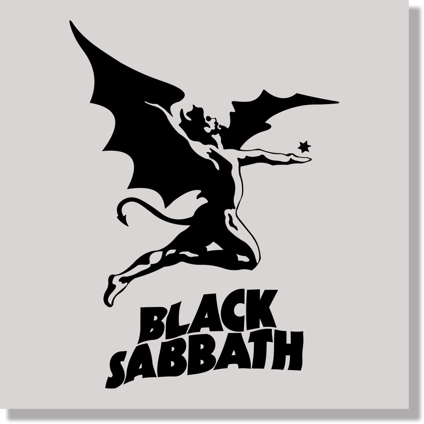 music black sabbath demon wings silhouette DTF Transfer