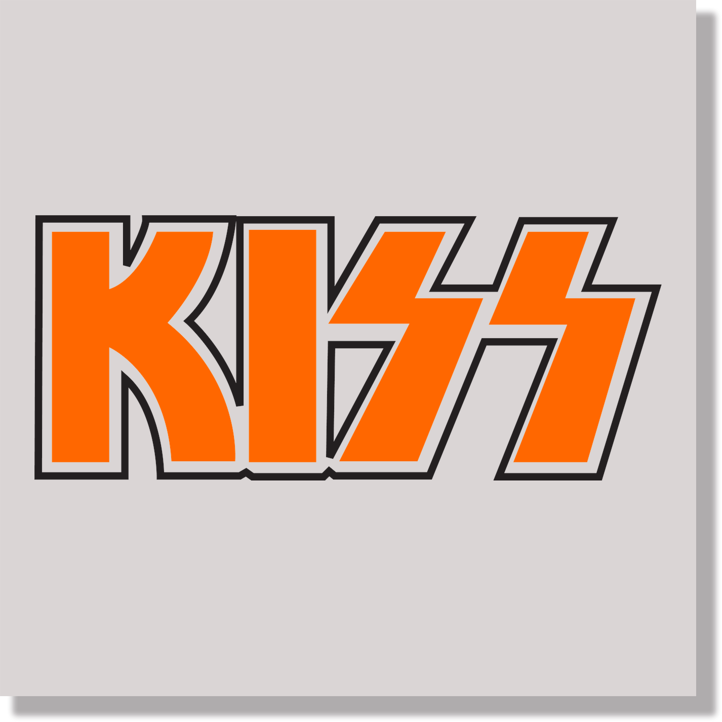 music kiss band logo orange letters 2 DTF Transfer