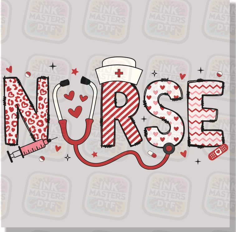 Nurse Valentine Doodle DTF Transfer