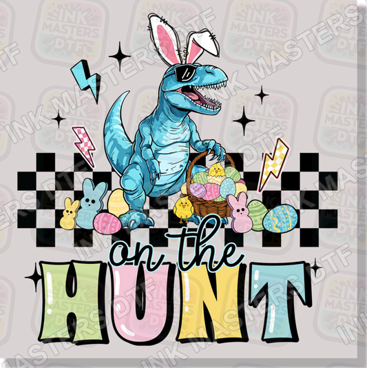 On The Hunt Dino With Bunny Ears DTF Transfer - Ink Masters DTF