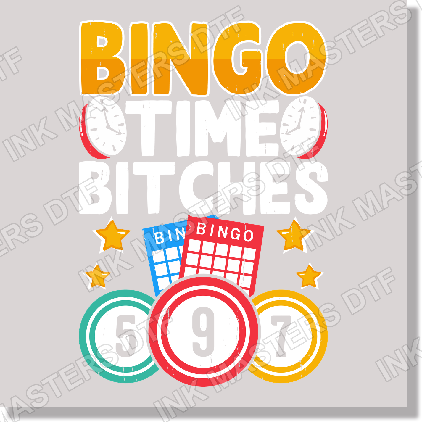 Bingo Cards Stars Circles Game DTF Transfer