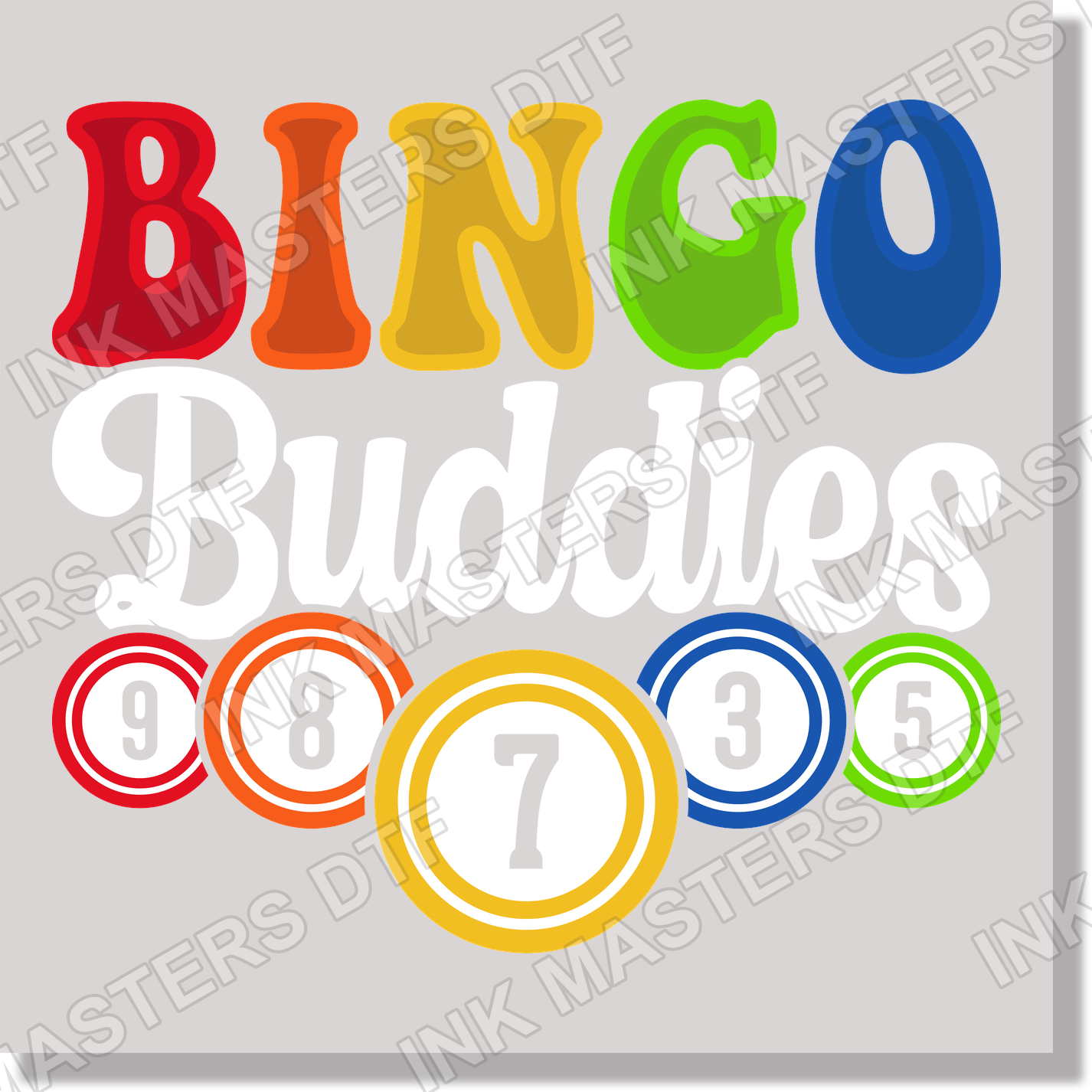 Bingo Colorful Circles Game DTF Transfer