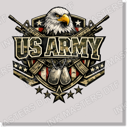 Us Army Eagle Dog Tags Stars DTF Transfer