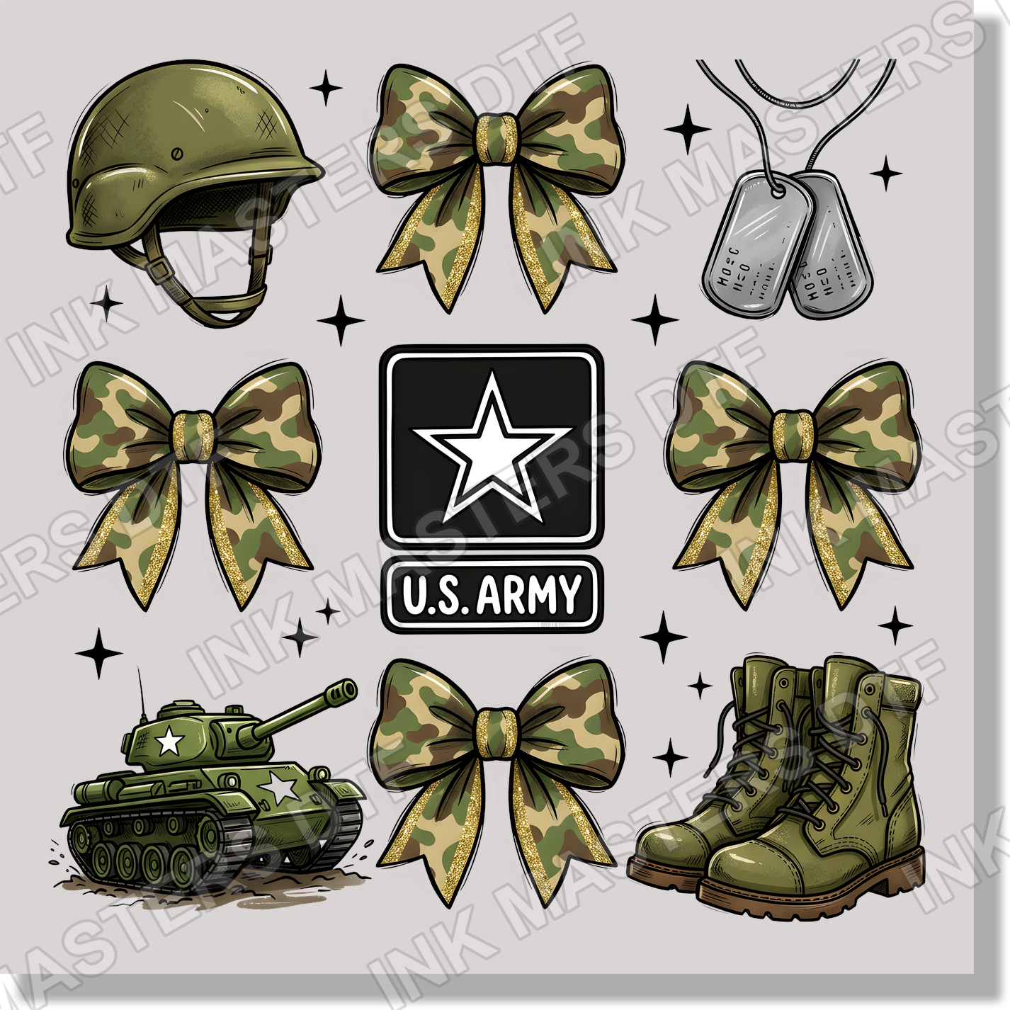 Us Army Military Camouflage Design DTF Transfer