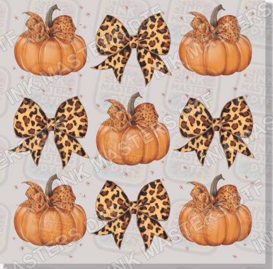 Pumpkins And Leopard Bows DTF Transfer - Ink Masters DTF