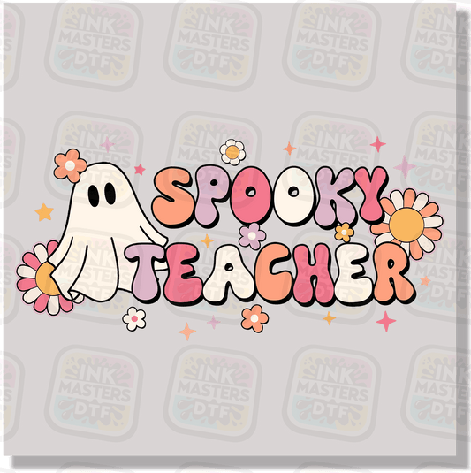 Spooky Teacher With Flowers DTF Transfer - Ink Masters DTF