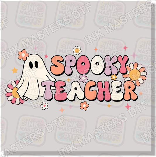 Spooky Teacher With Flowers DTF Transfer - Ink Masters DTF