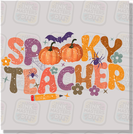 Spooky Teacher Distressed DTF Transfer - Ink Masters DTF