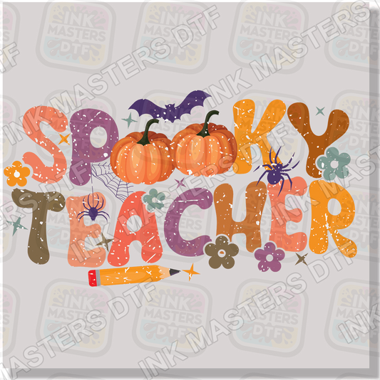 Spooky Teacher Distressed DTF Transfer - Ink Masters DTF