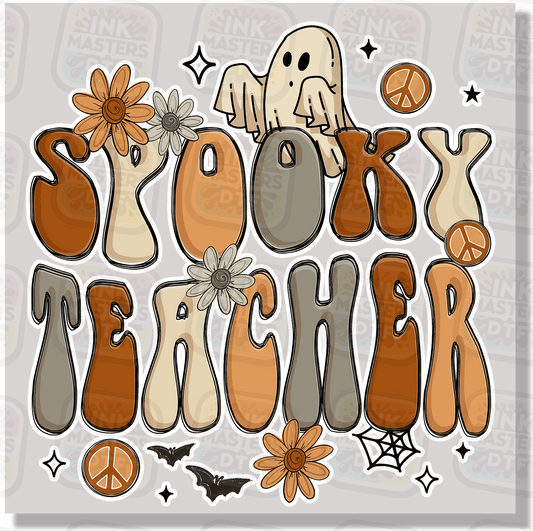 Spooky Teacher Brown Retro DTF Transfer - Ink Masters DTF