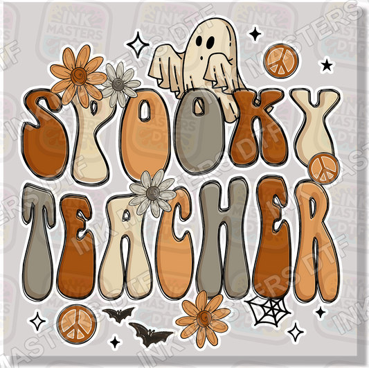 Spooky Teacher Brown Retro DTF Transfer - Ink Masters DTF