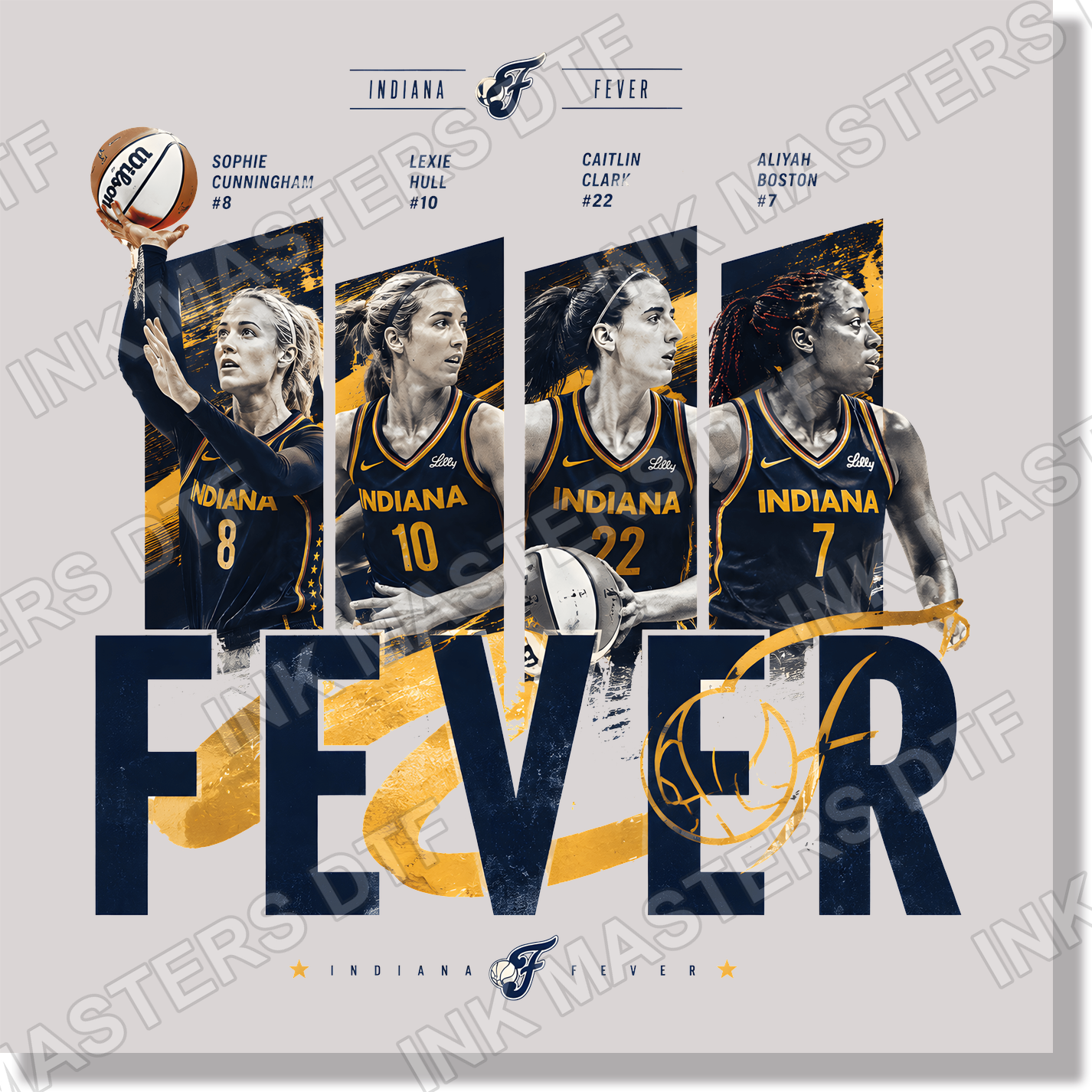Indiana Fever Basketball Players DTF Transfer