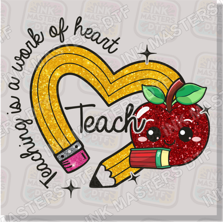 Teaching Is A Work Of Heart DTF Transfer - Ink Masters DTF
