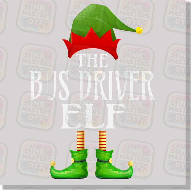 Bus Driver Christmas Elf DTF Transfer