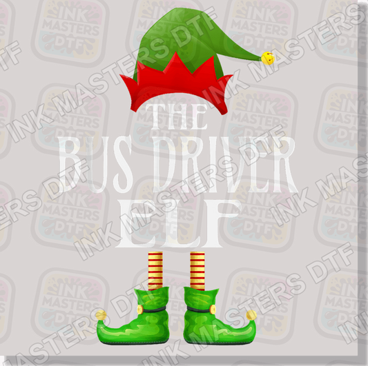 Bus Driver Christmas Elf DTF Transfer - Ink Masters DTF
