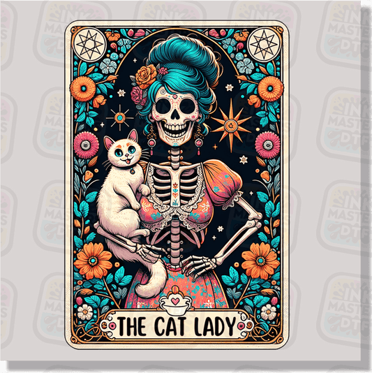 The Cat Lady Tarot Card DTF Transfer - Ink Masters DTF