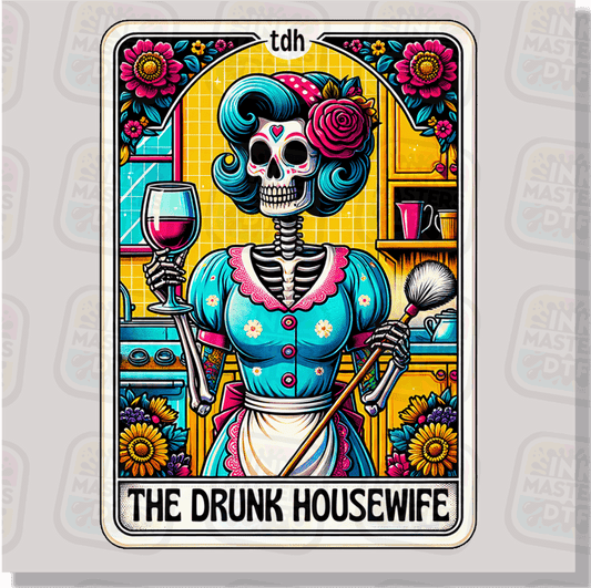 The Drunk Housewife Tarot Card DTF Transfer - Ink Masters DTF
